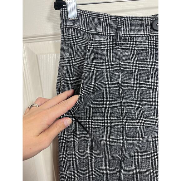 Rebecca Taylor Glen Houndstooth Plaid Trouser Pant High Rise Wide Leg Corporate - Picture 3 of 11